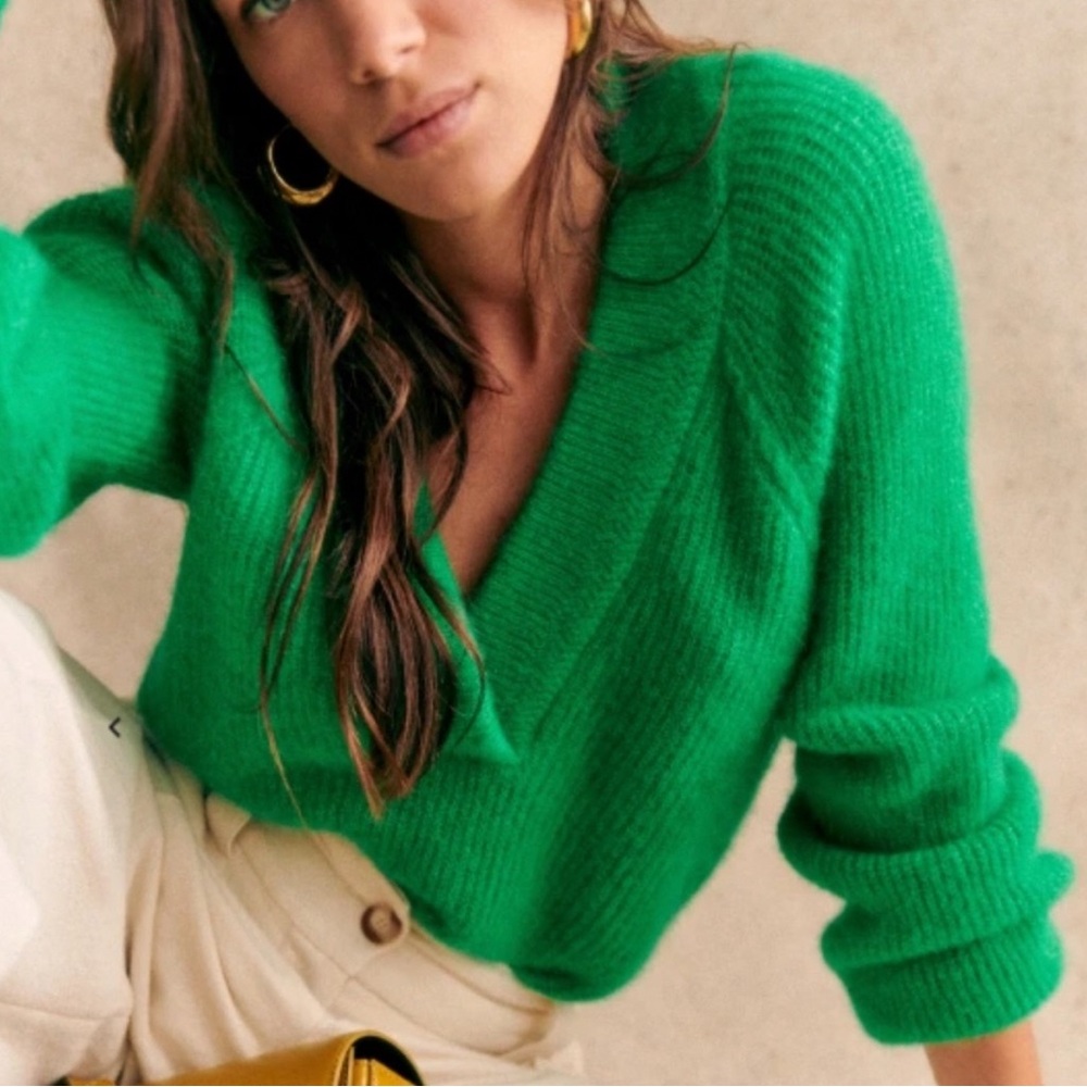 Sezane Cody Jumper - Bright Green - Size XS
